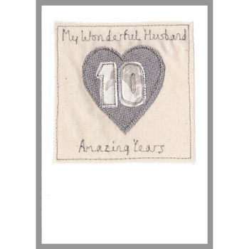 Personalised 10th Tin Wedding Anniversary Card, 2 of 12