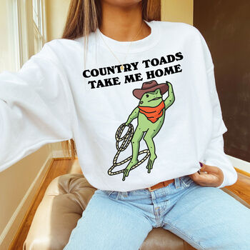 'Country Toads' Funny Frog Sweatshirt, 3 of 5