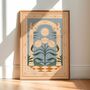 Solar Bloom, Floral Bohemian Celestial Sun Art Print, Botanical Flower Poster, thumbnail 1 of 3