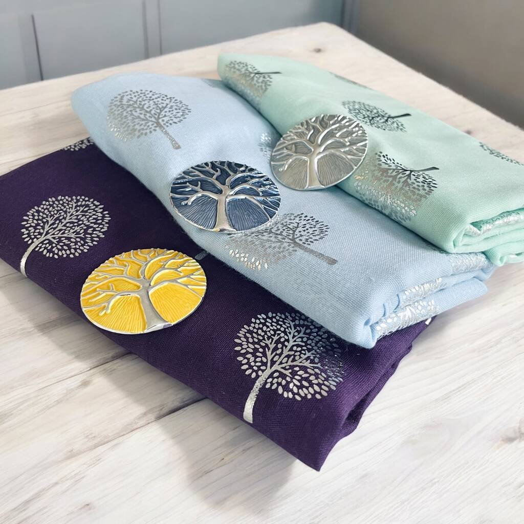 Metallic Tree Of Life Scarf And Magnetic Brooch, 1 of 6