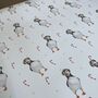 Christmas Puffin In Ear Muffs Wrapping Paper Sheet, thumbnail 4 of 4