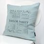 Personalised Family Word Art Piped Cushion, thumbnail 3 of 4