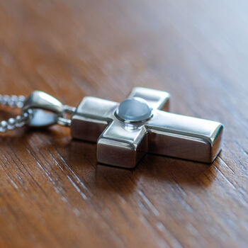 Personalised Cross Hidden Photo Necklace In Sterling Silver, 5 of 8