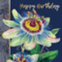 Happy Birthday Vibrant Passion Flower Card, thumbnail 2 of 3
