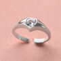 Sterling Silver Chunky Heart Gemstone Ring, thumbnail 1 of 8