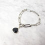 Shiny Black Onyx Healing Crystal Silver Bracelet, thumbnail 1 of 4
