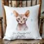 Personalised Devon Rex Cat Love Hearts Cushion Cover, thumbnail 2 of 2