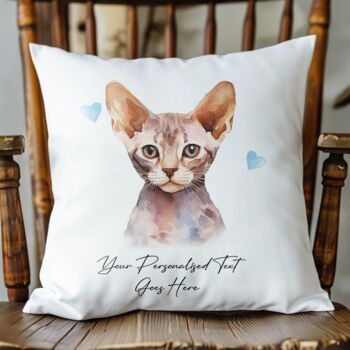 Personalised Devon Rex Cat Love Hearts Cushion Cover, 2 of 2