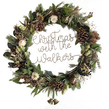 Personalised Fresh, Faux And Dried Christmas Wreath, 6 of 7