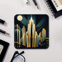 Urban Horizons Art Deco Set Of Four Pu Leather Coasters, thumbnail 6 of 8