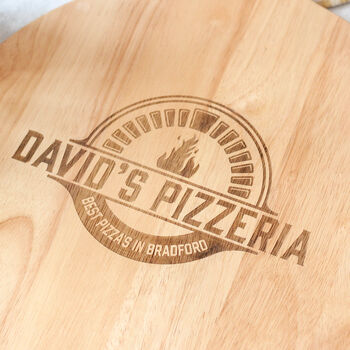 Personalised Pizzeria Chopping Serving Paddle Board, 2 of 3