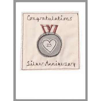Personalised Silver Medal 25th Anniversary Card, 6 of 12