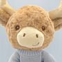 Personalised Harriet Highland Cow Soft Toy, Blue, thumbnail 4 of 7