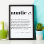Personalised Auntie / Uncle Dictionary Print, thumbnail 1 of 4