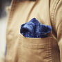 Dancys Mens Blue Retro Print Needlecord Pocket Square, thumbnail 1 of 7
