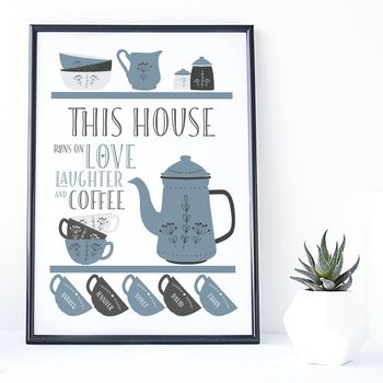Personalised Scandi Coffee Lovers Family Print, 4 of 5