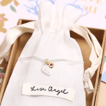 Personalised 40th Birthday Heart Birthstone Necklace, 2 of 12