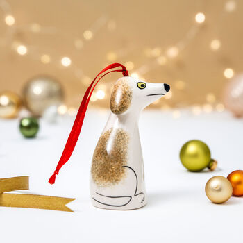 Handmade Ceramic Dog Christmas Decoration, 3 of 7
