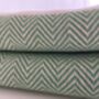 Herringbone Design Green Sofa Throw, thumbnail 4 of 8