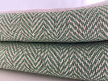Herringbone Design Green Sofa Throw, 4 of 8