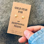 Friendship Gift. Gold Star Earrings, thumbnail 1 of 3