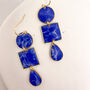 Royal Blue Statement Earrings, Clay And Resin, thumbnail 1 of 11
