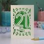 Personalised 21st Birthday Card Papercut Spotty Design, thumbnail 1 of 7