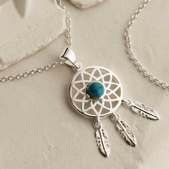 Sterling Silver Gemstone Dream Catcher Necklaces, 7 of 9