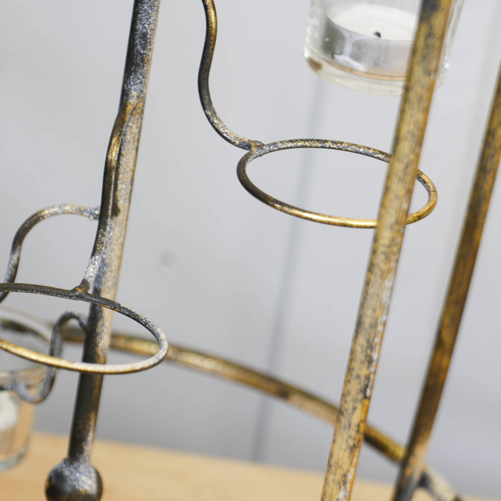 gilted standing tea light candle lantern by dibor