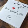 Personalised 50th Birthday Card For Special Sister, thumbnail 1 of 4