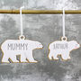 Set Of Four Polar Bear Family Hanging Decorations, thumbnail 4 of 4