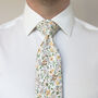 100% Cotton Handmade Floral Wedding Tie Yellow, thumbnail 2 of 5