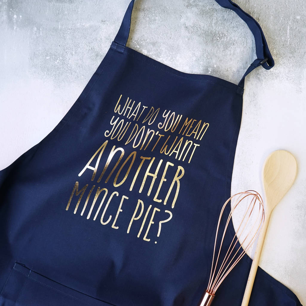 personalised christmas sayings apron by sparks and daughters