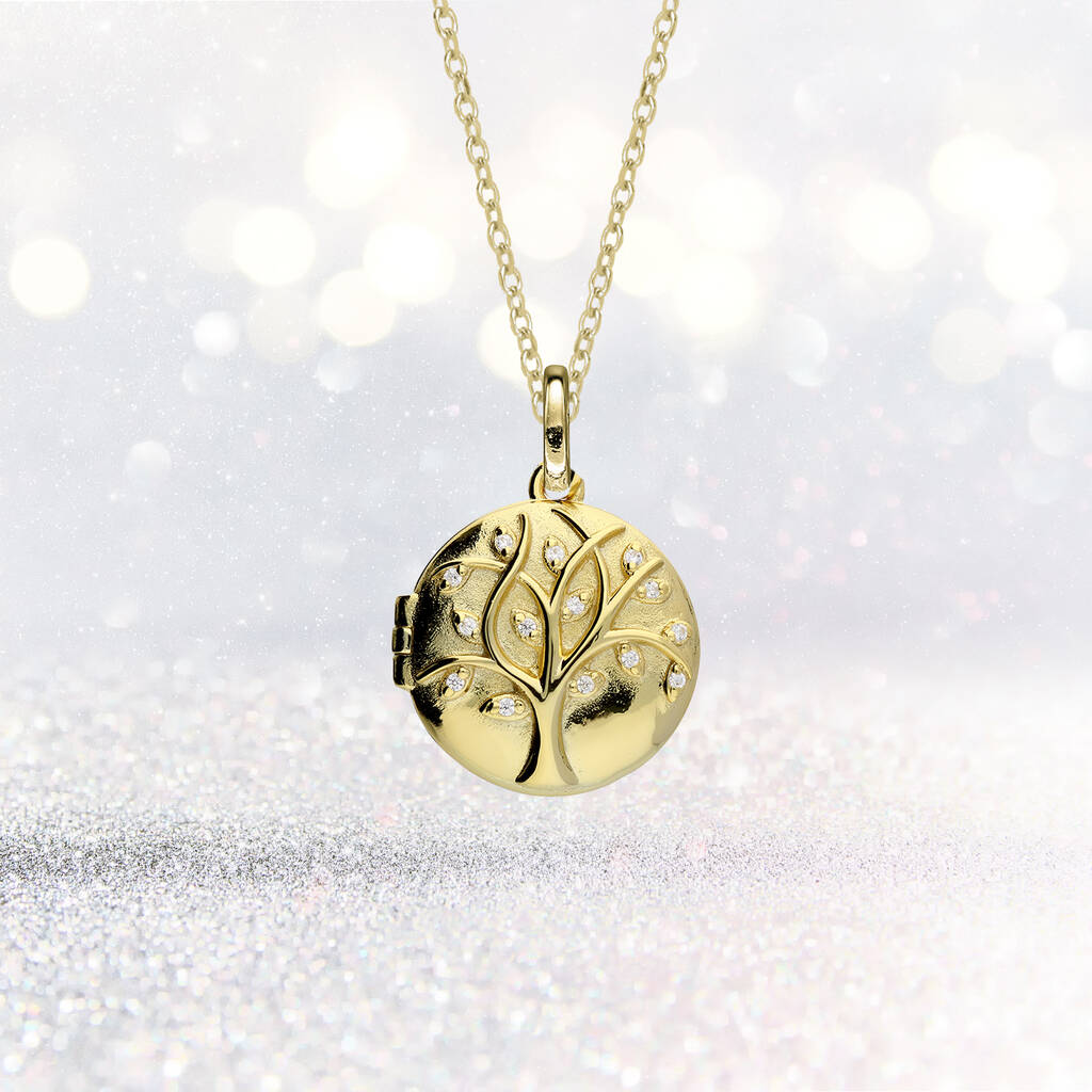 Personalised Gold Plated Tree Of Life Locket, 1 of 6