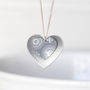 Grey Print Silver Double Heart Pendant, thumbnail 2 of 4