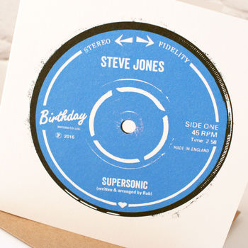 Personalised Record Label Birthday Card, 2 of 4