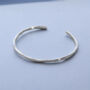 Sterling Silver Hammered Molten Cuff Bangle, thumbnail 1 of 6