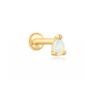 14k Solid Gold Opal Tear Drop Labret Earring, thumbnail 1 of 7