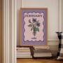 February Birth Month Violet Flower Print, thumbnail 2 of 3