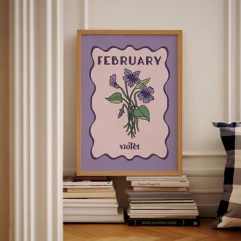 February Birth Month Violet Flower Print, 2 of 3