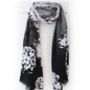 Black And White Floral Voile Scarf Gift Boxed With Card, thumbnail 4 of 6
