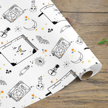 Witches Spell Book Wrapping Paper, Halloween Gift Wrap, 3 of 3