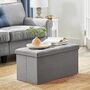 80 L Ottoman Storage Bench Footstool Chair Padded Seat, thumbnail 2 of 8