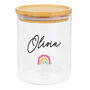 Personalised Rainbow Glass Jar With Bamboo Lid, thumbnail 2 of 3