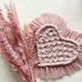 Heart Macrame Coaster And Dried Flower Posy Gift Set, thumbnail 1 of 7
