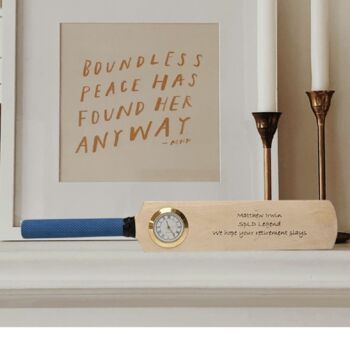 Personalised Mini Cricket Bat With Clock, 7 of 12