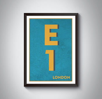 E1 Whitechapel, Bethnal Green London Postcode Print, 5 of 9