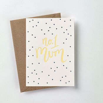 Number One Mum Letterpress Mother's Day Card, 2 of 3