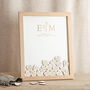 Floral Line Drawing Foiled Drop Top Frame Wedding Guest Book, thumbnail 2 of 6