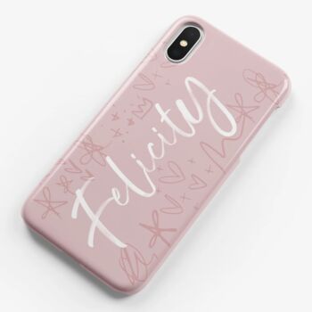 Personalised Dusty Pink Sketch Phone Case, 2 of 6